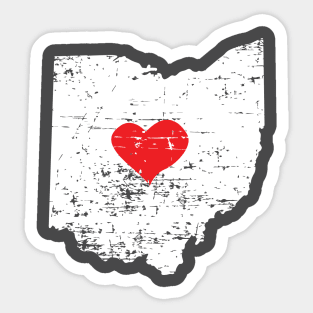 <3 Ohio State Map T Shirt for Men Women and Kids Sticker